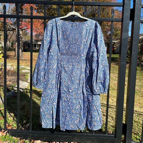 J Crew Liberty Sweetheart Long Sleeve Mini Dress in Bourton Bloom Fabric NWT - Picture 12 of 13